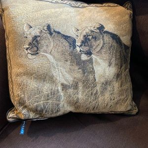 Tan & Black Lion Print Throw Pillows